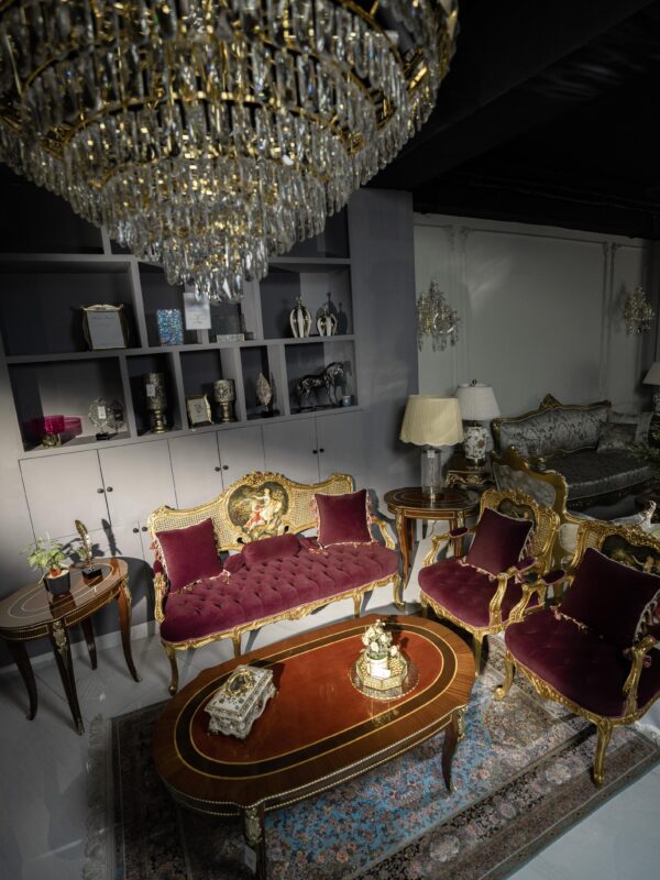 Marron Baroque Settee - Image 2