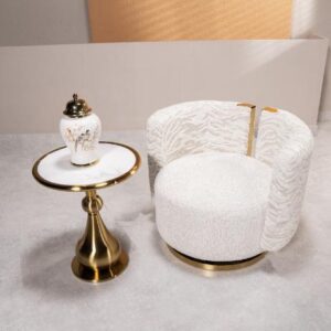 Luxe Round Velvet Armchair