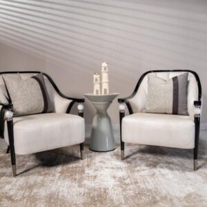 Twin Curvilinear Armchairs