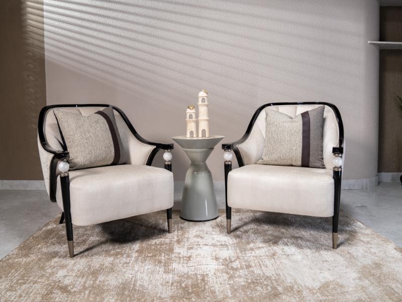 Twin Curvilinear Armchairs