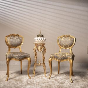 Louis XV Gold Curved Side Chair
