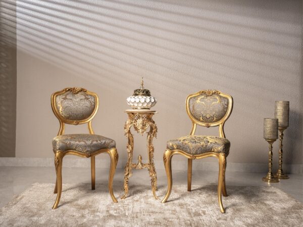 Louis XV Gold Curved Side Chair