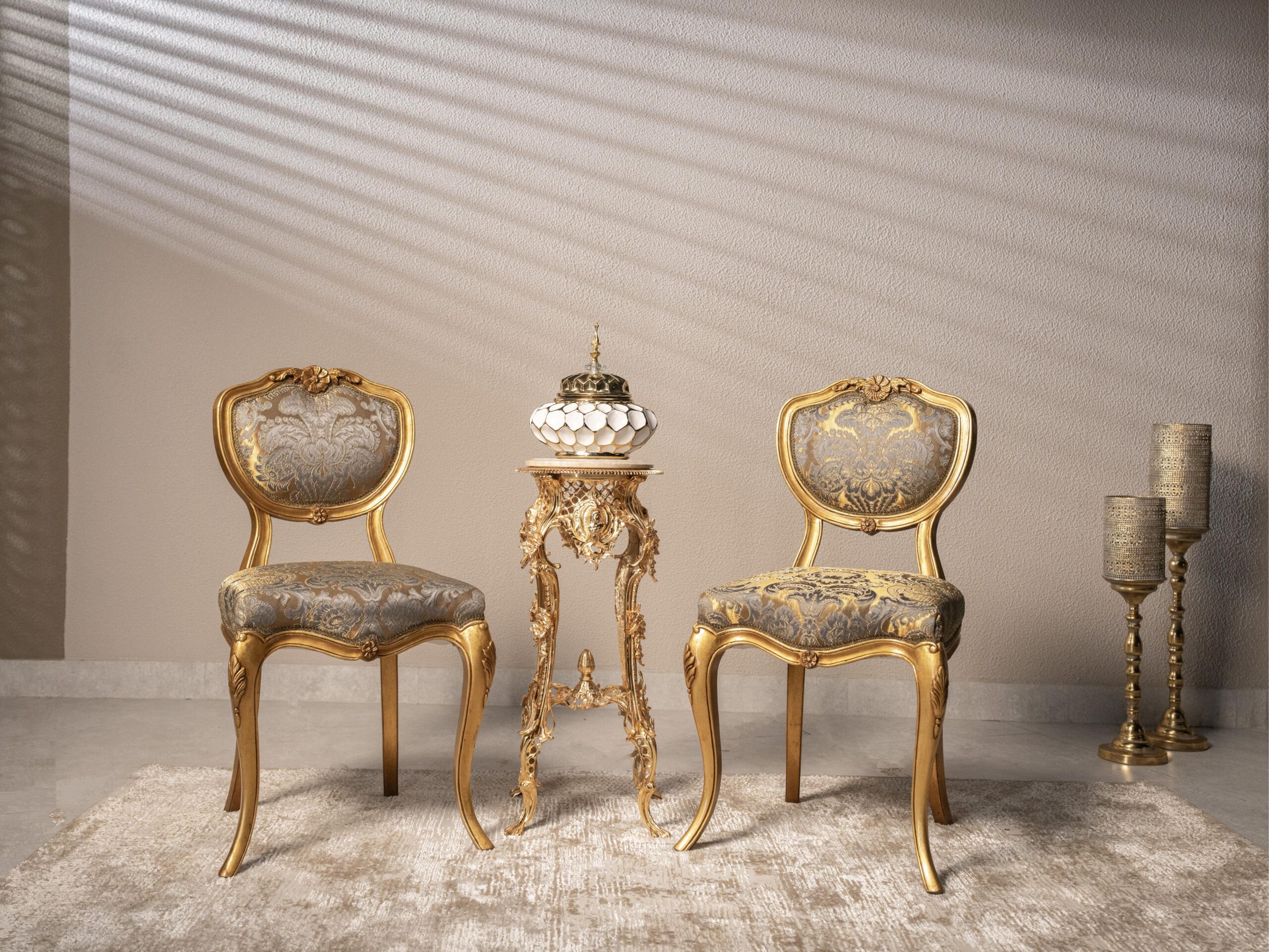 Louis XV Gold Curved Side Chair