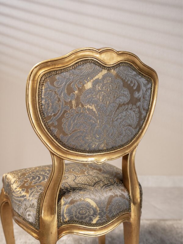 Louis XV Gold Curved Side Chair - Image 2